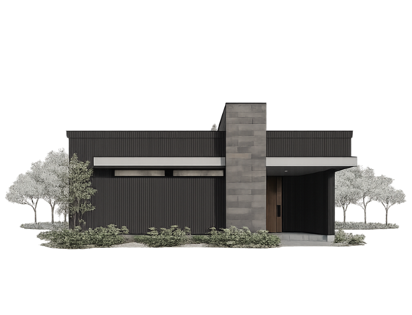 リビングを中心に家族がつながる平家